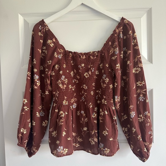 Madewell Tops - Madewell Lucie Smocked Floral Peplum Top NWT Size 4